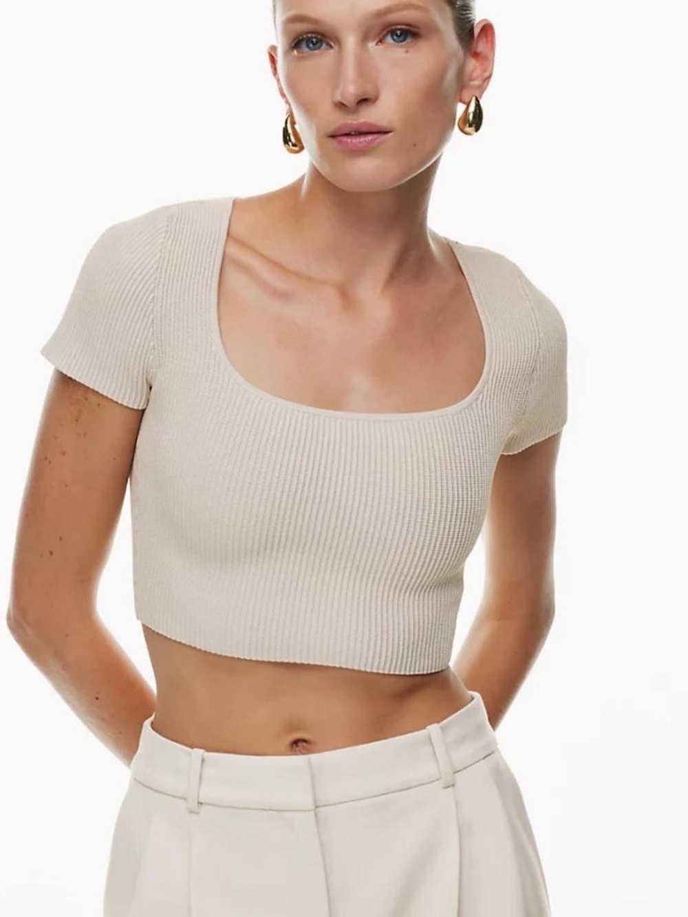 Babaton Ribbed Crop Top tee